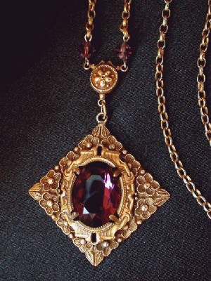 Antique Art Deco Necklace Crystal Lavaliere 