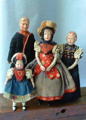 Museum Quality Antique German Dollhouse Dolls