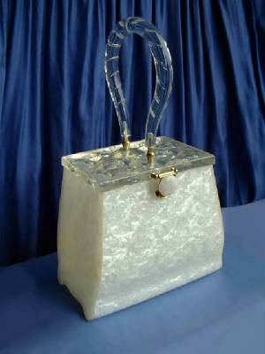 Vintage RIALTO Lucite Purse Handbag White